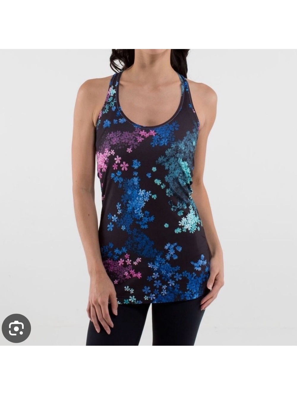 lululemon Cool Racerback Black Petal Pop Floral 6 Medium